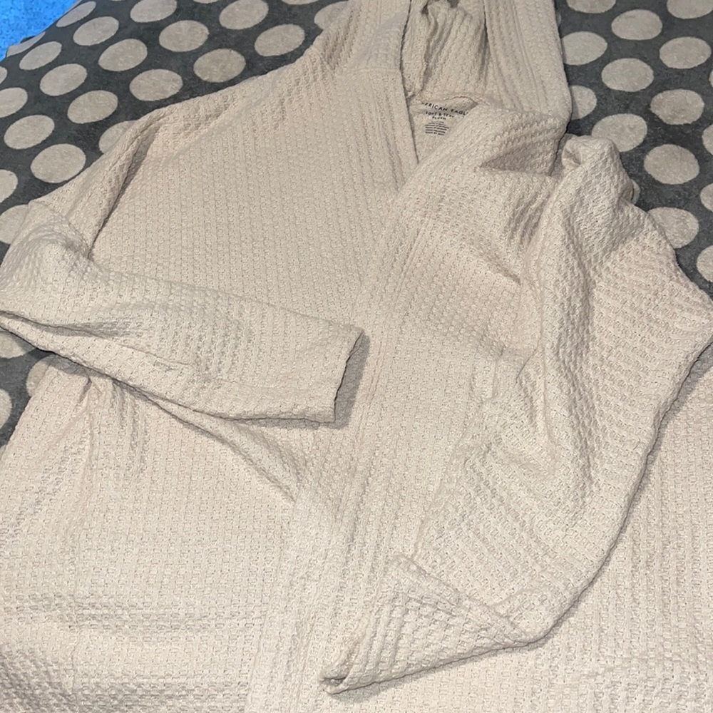 american eagle waffle cardigan